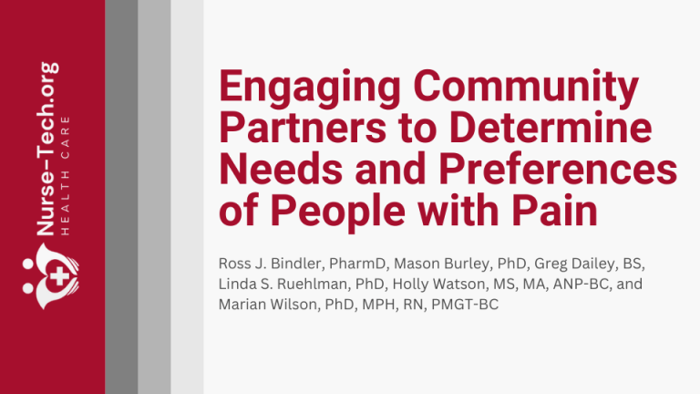 Engaging Community Partners to Determine Needs and Preferences of People with Pain